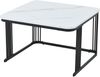 Couchtisch-Set 70x70x45 cm + 50x50x40 cm, Hochglanz-Marmoroptik mit schwarzem Metalllrahmen, 1 Schublade Bild 5