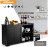 COSTWAY Sideboard, Küchenschrank mit Schiebetüren, höhenverstellbarer Ablage, Beistellschrank für Küche, Esszimmer und Wohnzimmer, 107 x 33 x 60 cm Bild 2