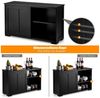 COSTWAY Sideboard, Küchenschrank mit Schiebetüren, höhenverstellbarer Ablage, Beistellschrank für Küche, Esszimmer und Wohnzimmer, 107 x 33 x 60 cm Bild 3