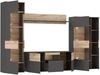 FORTE 'Como' Wohnwand mit LED Beleuchtung, Holzwerkstoff, Grau/Braun, 319,3 x 203,3 x 52 cm Bild 4