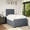 vidaXL Boxspringbett mit Matratze Dunkelgrau 120x200 cm Samt 3290877 Bild 3