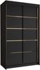 Kleiderschrank mit Goldverzierung Nurvota IV mit zwei Schwebetüren (Farbe: Schwarz) Bild 2