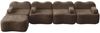 Ecksofa Braun aus Samt, modulares Wohnsofa mit Ottoman, rahmenloses Design und 32D Komfortschaum,70x384x167 cm Bild 5