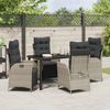 vidaXL Garten Essgruppe mit Kissen 5 pcs Hellgrau Poly-Rattan 3380570 Bild 4