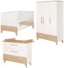 roba® Babyzimmer-Komplettset Theo - modernes Kinderzimmer in Weiß und Ulme - Holz, (Komplett-Set, 3-tlg, Babybett 70x140 cm, Wickelkommode, Kleiderschrank), Griffe & Füße aus Massivholz - Mit hochwertigen Fräsungen im Holz Bild 2