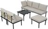 Merax 'Rope Modular' Gartenlounge-Set für 6 Personen, Seilgeflecht & Glas beige Bild 3