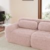 Flieks 2-Sitzer Sofa, L-förmiges Sofa, rahmenlos modular mit Ottoman & 2 Kissen, rutschfester Boden, Plüsch, Rosa Bild 5