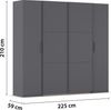 rauch Kleiderschrank, Dreh- und Schwebetürenschrank KRONACH, 4-türig, Grau metallic, 225 x 210 x 59 cm Bild 4