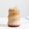 Zoha Glas Stripe Wave Getränkebecher 2er Set Cocktail- 540 ml - Heißgetränke Kaffeeglas, Borosilikatglas, Hitzebeständig Trinkglas Cocktailgläser Eiskaffeegläser Tee Saft Bild 5
