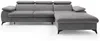 Vente-unique - SAMARA Sofa SamtStoff Grau - B 193 cm x H 75 cm x L 280 cm Bild 4