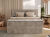 Boxspringbett, Doppelbett mit zwei Bettkästen und Multipocket-Matratze, Cord Bett - TILIANO KING - 200 x 200 cm - Hellbraun Cord - H4 Bild 3