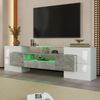 TV-Schrank 200 x 35 x 60 cm in Hochglanzweiß und Betonoptik, mit LED-Beleuchtung Bild 4