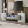 TV-Schrank 200 x 35 x 60 cm in Hochglanzweiß und Betonoptik, mit LED-Beleuchtung Bild 2