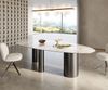 Esstisch Edge Oval 280x130 Keramik Minas Melange Weiß-Beige Troa Edelstahl Graphit Bild 4