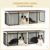 Hundekäfig Möbel für 2 Hunde, Doppel-Hundekäfig mit Trennwand, Robuste Hundebox aus Holz, Hundekäfige mit Scheunentür, TV-Ständer-Design für Mittelere/Große Hunde, Weiß Braun Bild 4