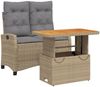 vidaXL 2-tlg. Garten-Essgruppe mit Kissen Beige Poly Rattan 3277430 Bild 2
