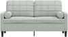 vidaXL 2-Sitzer-Sofa mit Zierkissen Hellgrau 140 cm Samt 3278219 Bild 3