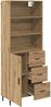 vidaXL Highboard mit Schubladen Artisan-Eiche 69,5 x 34 x 180 cm 3416043 Bild 5