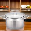 Edelstahl Kochtopf InduktionTopf Pfanne Deckel Suppentopf Silber 30 cm Bild 3