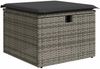 4-tlg. Garten-Sofagarnitur Kissen Grau Poly Rattan Balkonmöbel Set Bild 5