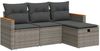 4-tlg. Garten-Sofagarnitur Kissen Grau Poly Rattan Balkonmöbel Set Bild 2