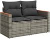 4-tlg. Garten-Sofagarnitur Kissen Grau Poly Rattan Balkonmöbel Set Bild 4