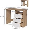 Schreibtisch Meiko Weiß/Artisan 105 x 50 cm mit Schubladen Vicco Bild 2