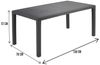 Dmora Außentisch Arca, festes rechteckiges Regal, Mehrzweck-Gartentisch mit Rattan-Effekt, 100 % Made in Italy, 138 x 78 x 72 cm, Anthrazit Bild 3