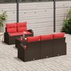 vidaXL Gartensofa-set mit Speicher 6 pcs Beige und Rot Poly-Rattan 3354593 Bild 3