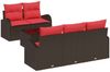 vidaXL Gartensofa-set mit Speicher 6 pcs Beige und Rot Poly-Rattan 3354593 Bild 2