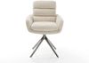 Drehstuhl Abelia-Flex mit Armlehnen Cord Beige Kreuzgestell breit Graphit 360° drehbar Wippfunktion Bild 2