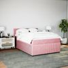 vidaXL Boxspringbett mit Matratze Rosa 160x200 cm Samt 3290081 Bild 4