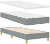 vidaXL Boxspringbett mit Kopfteil Hellgrau 200 x 80 cm Stoff 3341321 Bild 4