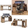 Gaming-Tisch Joel Goldkraft Eiche 179.8 x 65.5 cm mit 1 Schublade und 1 Tür Vicco Bild 2