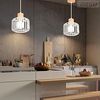 iDEGU Retro-Hangelampe – 18 cm große industrielle Kafig-Hangelampe (Holz und Metall) – E27-Lampenfassung – moderne dekorative Beleuchtung fur Schlafzimmer, Wohnzimmer, Küchen, Restaurants und Cafés (weiß) [Energieeffizienzklasse A] Bild 5