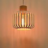 iDEGU Retro-Hangelampe – 18 cm große industrielle Kafig-Hangelampe (Holz und Metall) – E27-Lampenfassung – moderne dekorative Beleuchtung fur Schlafzimmer, Wohnzimmer, Küchen, Restaurants und Cafés (weiß) [Energieeffizienzklasse A] Bild 3