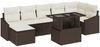 vidaXL Gartensofa-set mit Kissen 8 pcs Braun und Creme Poly-Rattan 3349044 Bild 2