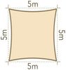 anndora Sonnensegel 5x5 Meter - quadratischer Sonnenschutz, (beige), luftdurchlässiger Stoff Bild 3