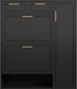 Schuhschrank 95 x 24 x 107 cm in Schwarz, mit Schubladen, Türen und verstellbaren Einlegeböden Bild 4