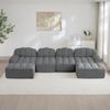 4-Sitzer Sofa 366x165x79 cm aus granuliertem Fleece rahmenlos modular mit 2 Ottomanen, grau Bild 2