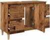 vidaXL Waschbeckenunterschrank Altholz-Optik 80x33x60 cm Holzwerkstoff 857126 Bild 5