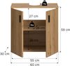 Waschbeckenunterschrank B/H/T: 60x59x30 cm in Artisan Oak Nachbildung und -- Bild 4