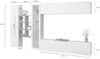 Dmora Ausgestattete Wand Alessano, 4-türiges TV-Ständer-Wohnzimmerset, Mehrzweck-Wohnzimmermöbel mit Vitrine und LED-Licht, 100 % Made in Italy, 280 x 30 x 180 cm, glänzendes Weiß und Ahorn, Bild 3