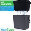 YourCasa Biomülleimer Küche 7L mit Halterung, Sieb und Deckel, 7 Liter, Mit Halterung Bild 3