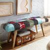 Sitzbank Patchwork Samt Massivholz 117x51x38cm Polsterbank Modern Flur Esszimmer Bild 4