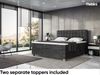 MEBLINI Boxspringbett Elektrisch EDISON 200x200 cm mit Bettkasten - H3/Schwarz Samt Polsterbett - Doppelbett mit Toppers & Taschenfederkern-Matratzen Bild 5