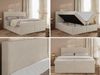 Boxspringbett mit Multipocket-Matratze und Topper, Doppelbett, Struktur dekostoff, Polsterbett mit Bettkästen - JAGUAR - 200 x 200 cm - Dunkelbeige Struktur - H3 Bild 2