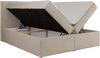 Boxspringbett mit Multipocket-Matratze und Topper, Doppelbett, Struktur dekostoff, Polsterbett mit Bettkästen - JAGUAR - 200 x 200 cm - Dunkelbeige Struktur - H3 Bild 5