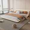 Bodenbett, PU mit LED-Beleuchtung, 160x200 cm, Weiß, ohne Matratze Bild 2