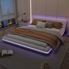 Bodenbett, PU mit LED-Beleuchtung, 160x200 cm, Weiß, ohne Matratze Bild 4